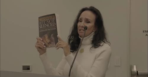 Maralee Mclean giving a speech